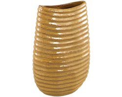 PTMD Reffa Ovale Bloempot - 23,5 x 11 x 37 cm - Keramiek - Geel