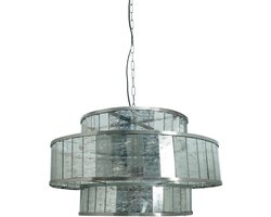 PTMD Render Ronde Hanglamp Antiek - H41xØ71 cm - Ijzer/Glas - Messing
