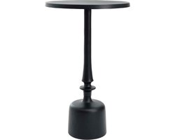 PTMD Resha Bijzettafel - H62 x Ø40 cm - Aluminium - Zwart
