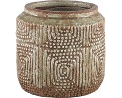 PTMD  reva groen keramiek pot modern design rond m