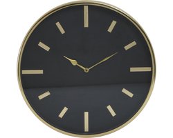PTMD Ricki goudkleurige roestvrij stalen klok rond maat in cm: 40 x 5 x 40 - goud