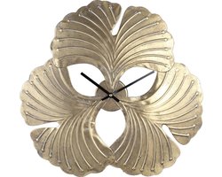 PTMD Rosalee Wandklok Ginkgoblad - 45 x 4,5 x 44 cm - Metaal - Goud