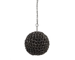 PTMD Rosella Ronde Hanglamp - H46 x Ø33 cm - Ijzer - Zwart