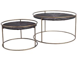 PTMD - Salontafel Carry - Zwart - 76x76x43cm - Set van 2