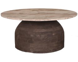 PTMD Salontafel Liora - 90x90x40 cm - Hout - Bruin