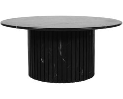 PTMD Salontafel Neelim - 91x91x41 cm - Marmer - Zwart