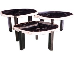 PTMD - Salontafel Rudi - Grijs - 50x60x43cm - Set van 3