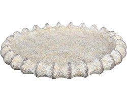 PTMD Schaal Cheyene - 40x40x5 cm - Cement - Creme