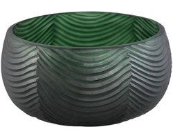 PTMD Schaal Elichi - 22x22x10 cm - Glas - Groen