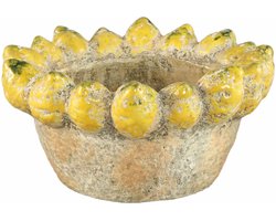 PTMD Schaal Fruitsy - 30x30x15 cm - Terracotta - Geel