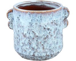 PTMD Shay Bloempot - 17 x 14 x 14 cm - Keramiek - Blauw