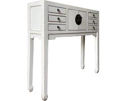 PTMD Sidetable Adeline White Elmhout 2-Deurs 6 Laden