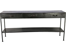 PTMD Sidetable Simple Metal Zwart Open 3 Laden