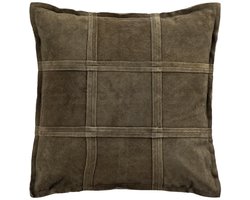 PTMD Sierkussen Cobie - 45x8x45 cm - Suede - Groen