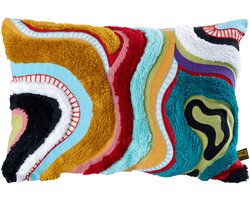 PTMD - Sierkussen Courtneay Blue rectangle embroidery cushion lines
