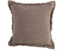 PTMD Sierkussen Indra - 45x5x45 cm - Textiel - Bruin