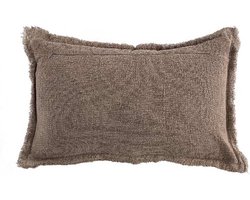 PTMD Sierkussen Indra - 50x5x30 cm - Textiel - Bruin