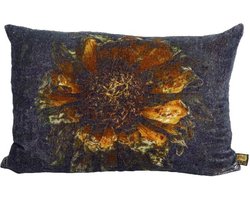 PTMD Sierkussen Meja - 60x10x40 cm - Fluweel - Zwart