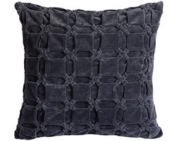 PTMD Sierkussen Nasim L - 60x60x10 cm - Katoen - Grijs