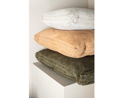 PTMD Sierkussen Suky - 45x8x45 cm - Suede - Taupe