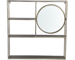 PTMD Spiegel Sharina - 60x10x60 cm - Ijzer - Goud