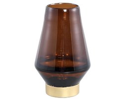 PTMD Tafellamp Akahi - 16x16x25 cm - Glas - Bruin