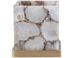 PTMD Tafellamp Charlley - 20x20x21 cm - Steen - Goud