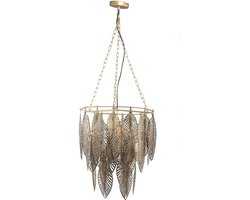 PTMD Tavy Hanglamp Bladeren - H57 x Ø46,5 cm - Ijzer - Goud