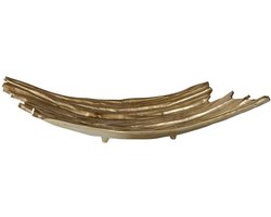 PTMD Terza Rechthoekige Schaal - 40 x 22 x 9 cm - Aluminium - Goud