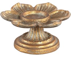 PTMD theelichthouder Poza Gold - goudkleurige waxinelichthouder - kaarsenhouder - 12x11x6.5 cm