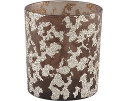 PTMD Theelichthouder Shiny Bruin - 8 cm