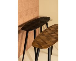 PTMD Tyano Bijzettafel - 120x40x80 cm - Hout - Zwart