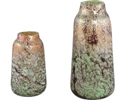 PTMD Vaas Frances - 13x13x23 cm - Glas - Goud