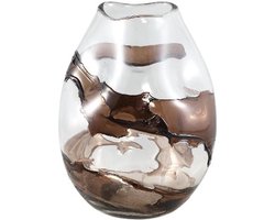 PTMD Vaas Lisee - 22x22x30 cm - Glas - Bruin
