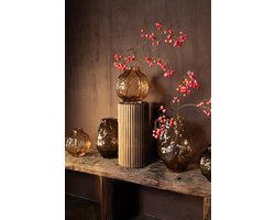 PTMD Vaas Narin - 24x24x31 cm - Glas - Bruin