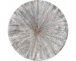 PTMD Wandpaneel Rond M - 90x2x90 cm - Hout - Wit