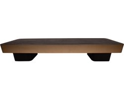 PTMD Warren Coffee table 180x45x31 brown wood gold mtl