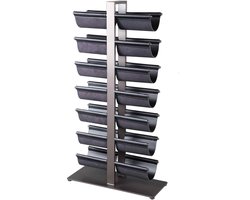 PTMD Wijnrek Davitt - 45x18x85 cm - Leer - Zwart