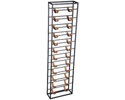 PTMD Wijnrek Kyrann - 40x15x150 cm - Ijzer - Zwart