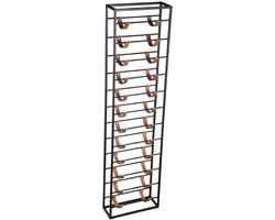 PTMD - Wijnrek Kyrann - Zwart - 40x15x150cm