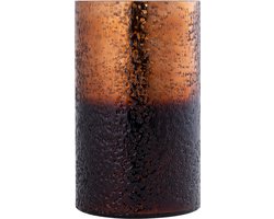 PTMD Windlicht Saida - 15x15x25 cm - Glas - Bruin