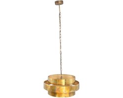 PTMD Zanth Ronde Hanglamp - H133 x Ø52 cm - Metaal - Goud