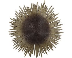 PTMD Zenar Wanddecoratie - H2 x Ø76 cm - Ijzer - Goudbruin