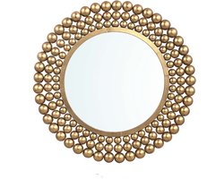 PTMD Zenno Gold Metal Wall Mirror Dotted Border Round