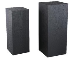 PTMD Zuil Tiess - 35x35x85 cm - Hout - Zwart - Set van 2