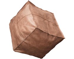 PU-leren poef - Voetenbank ottoman - Woonkamer decoratie - Handgemaakt boho stijl - 50x35 cm