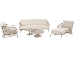 Puccini stoel bank loungeset 6 delig keramiek latte 4 Seasons Outdoor