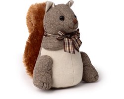 Puckator Deurstopper Eekhoorn - 1.2 kg - bruin/grijs - knuffeldier - H24 cm - deurstop - binnendeur en buitendeur