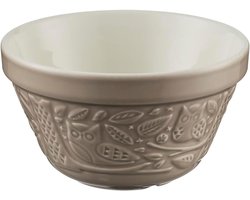 Puddingvorm Steen - Beslagkom Bakvorm - Traditioneel Bakken - Geëmbosseerd Buitenoppervlak - 16 cm - Steengrijs