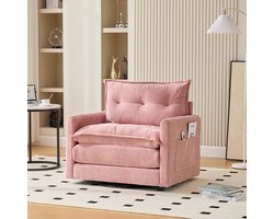 Pugsdrly 360° draaibare loungestoel met armleuningen, grote eenpersoonsbank voor de woonkamer, slaapkamer, kantoor en studeerkamer, moderne fauteuil met kussens, ideaal om te ontspannen en te entertainen